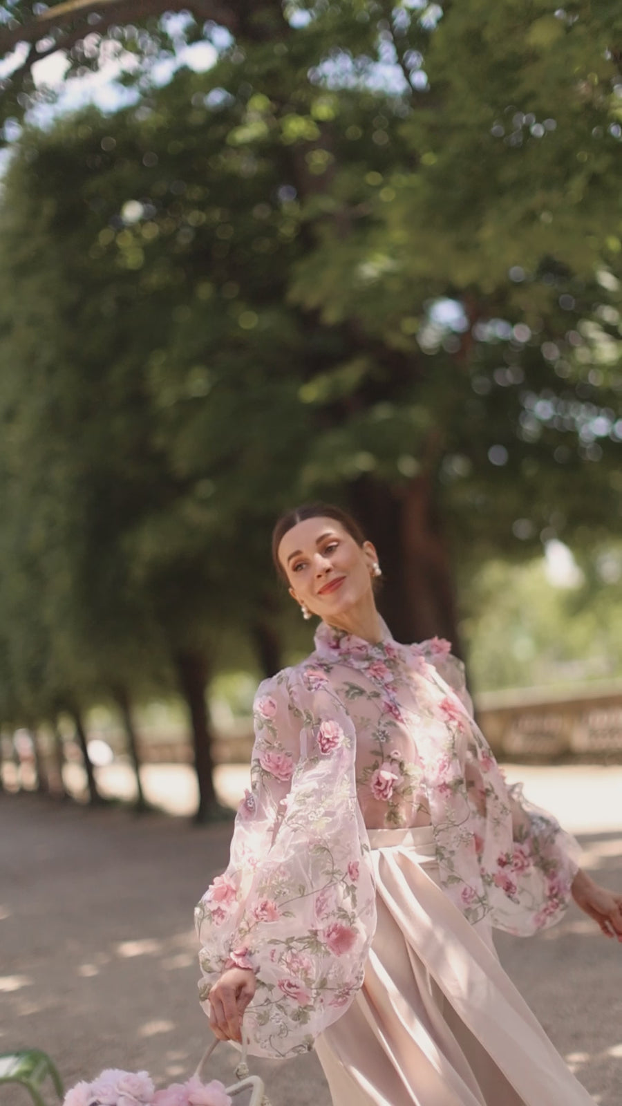 Pink Bouquet Rococo Blouse