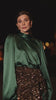 Green Satin Baroque Blouse
