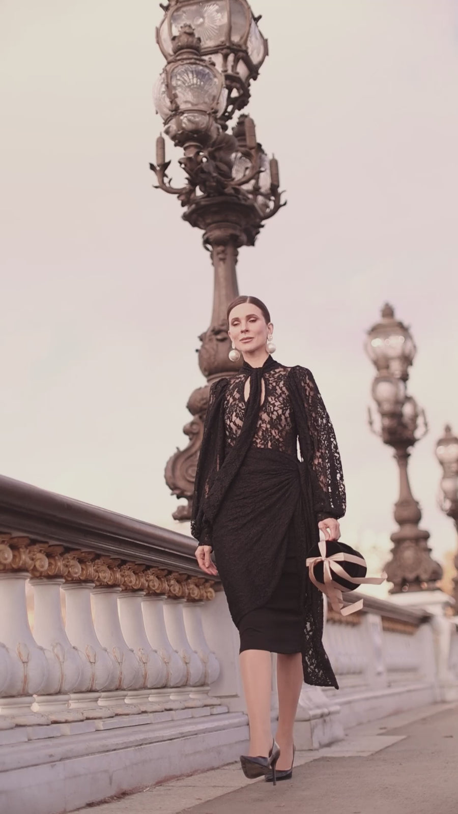 Baroque Lace Wrap Dress