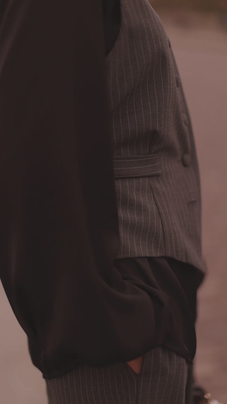 Grey Pinstripe Soft Chic Waistcoat