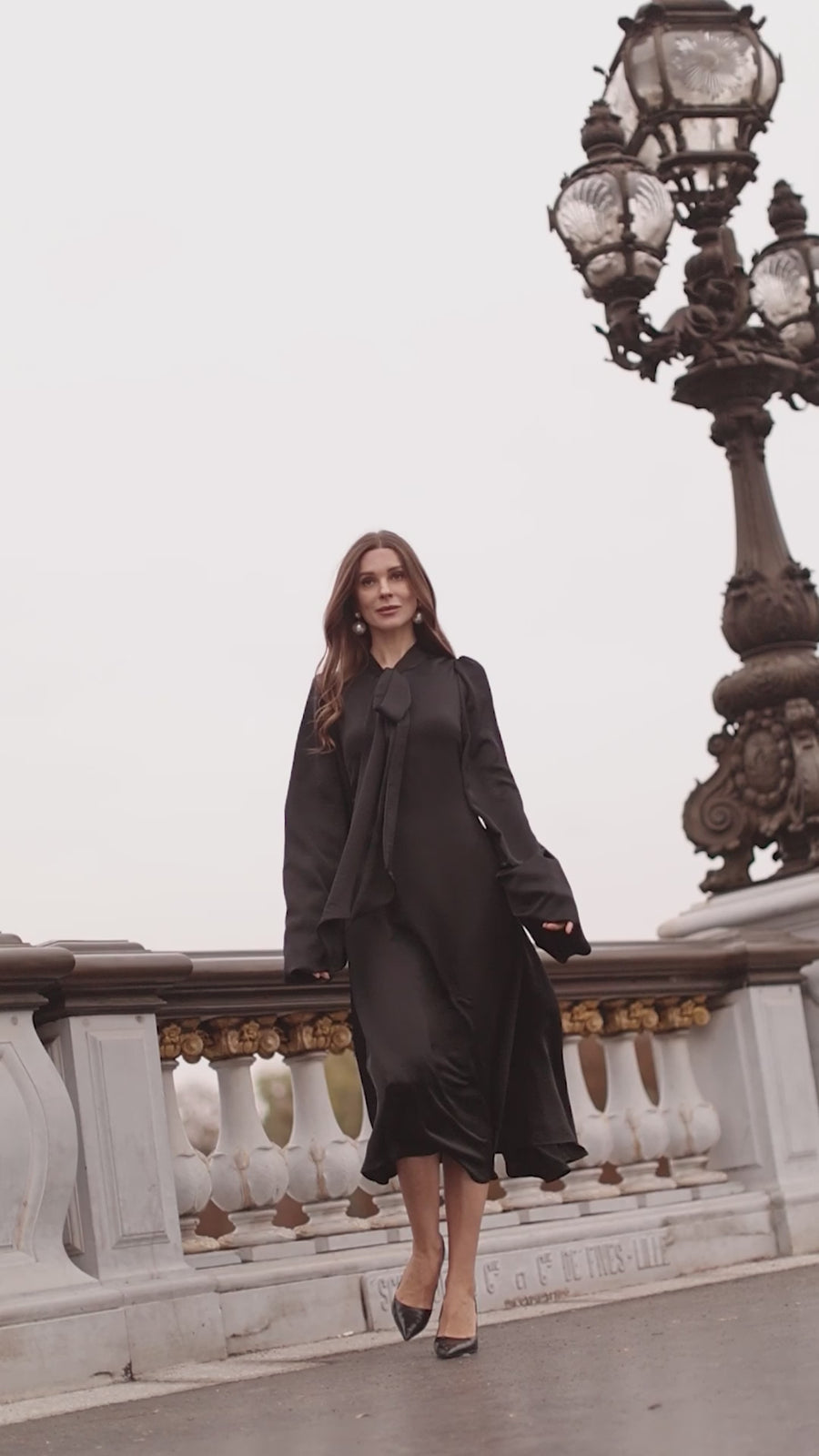 Black Satin Baroque Dress