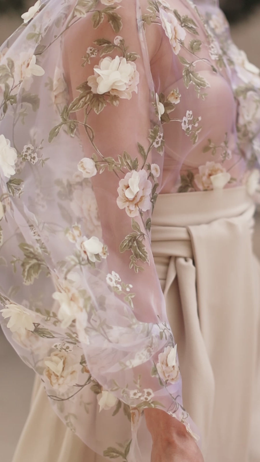 Cream Bouquet Rococo Blouse