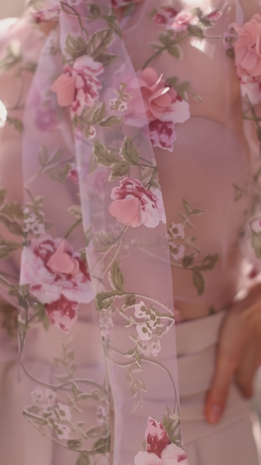 Pink Bouquet Rococo Blouse