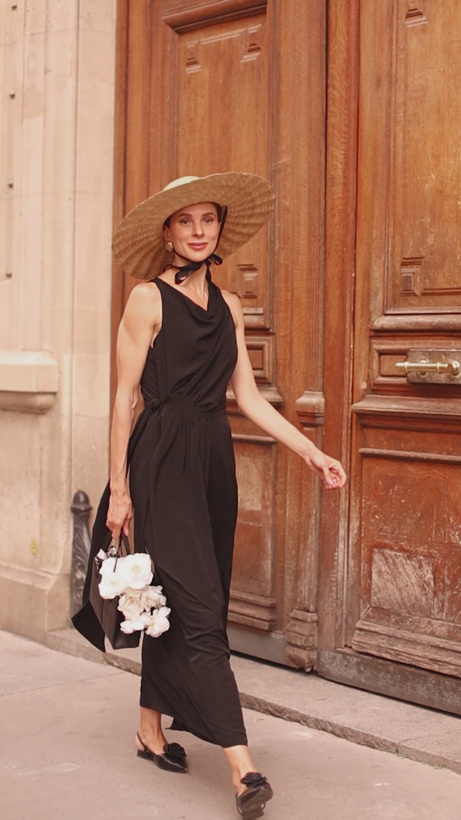 Black Draped Dress