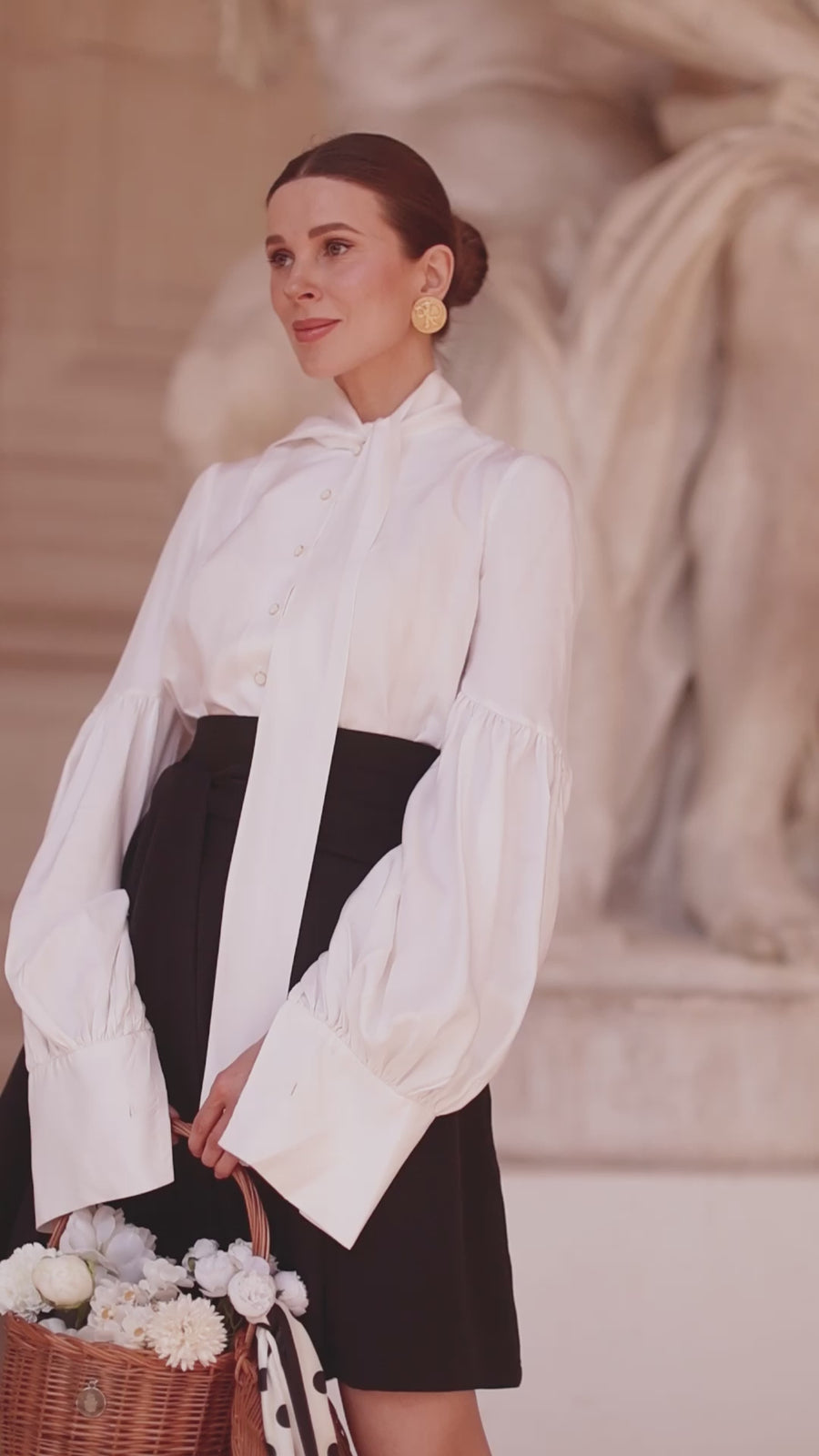 White Foulard Silk Blouse