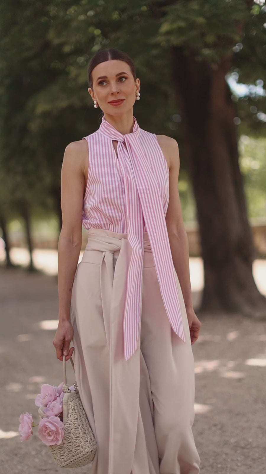 Pink Stripe Marquise Blouse