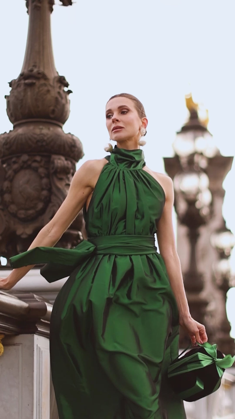 Green Taffeta Cadeau Dress