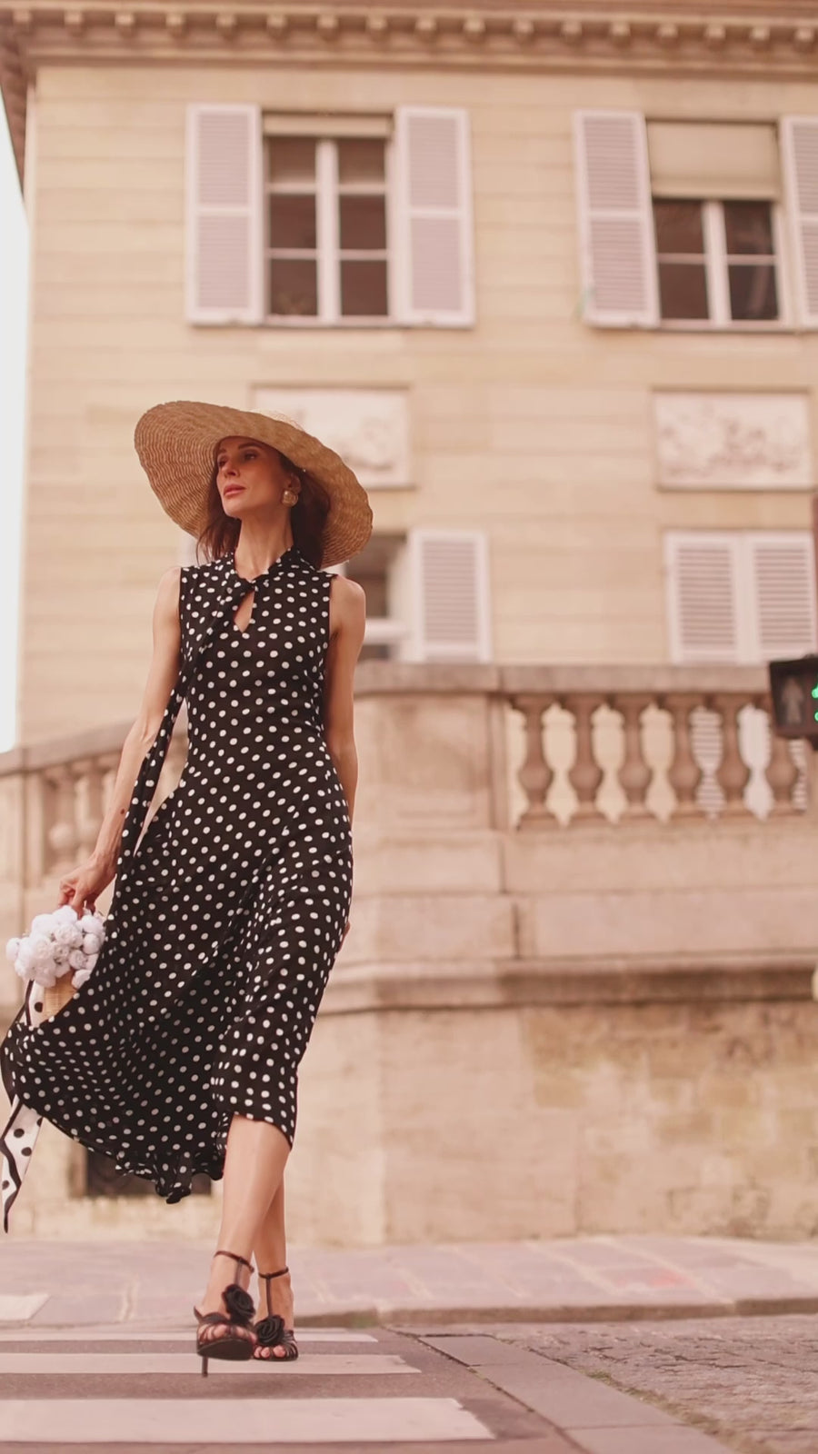 Polka Dot Tailored Tie Dress