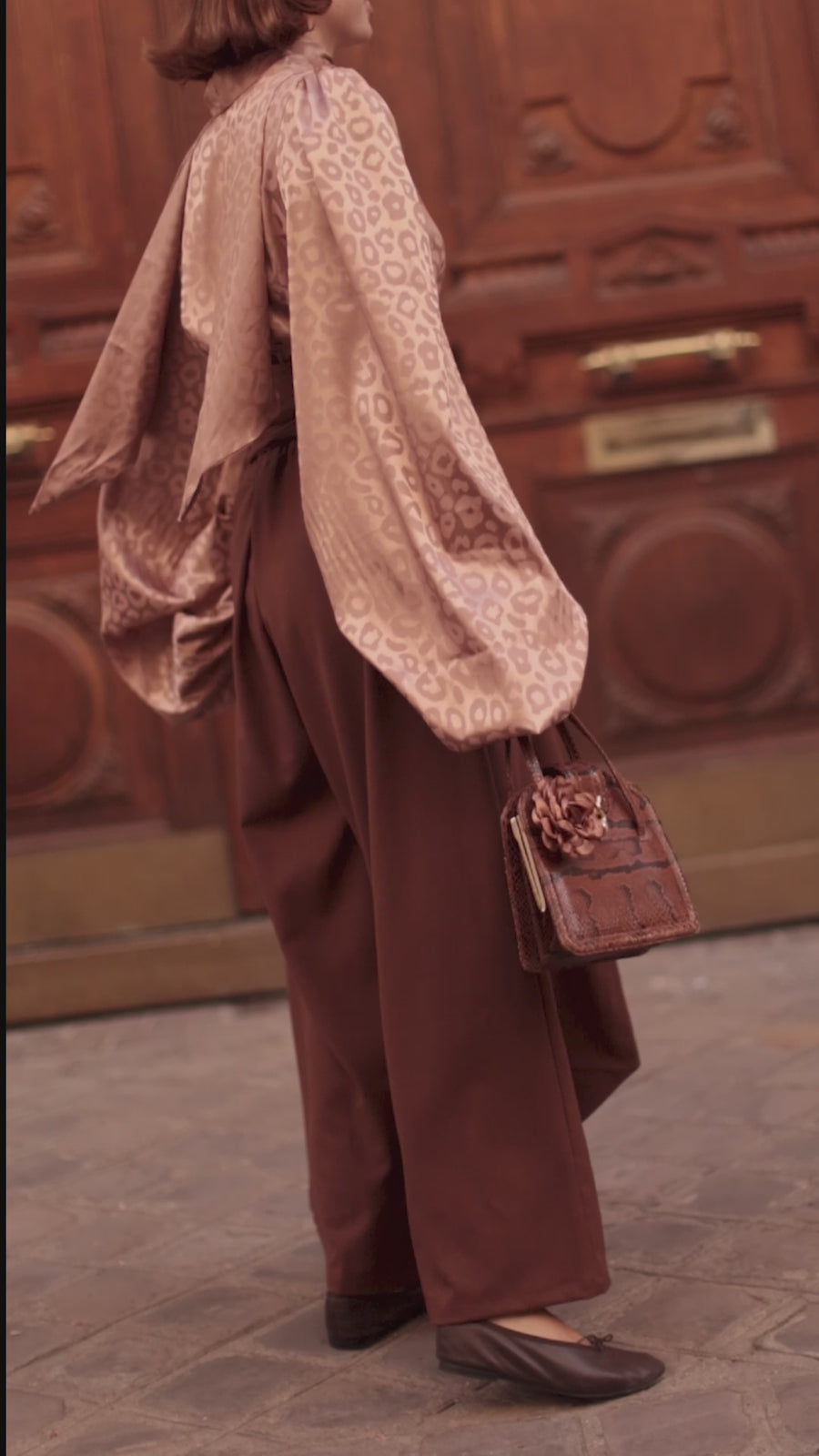 Brown Tailored Wrap Trousers