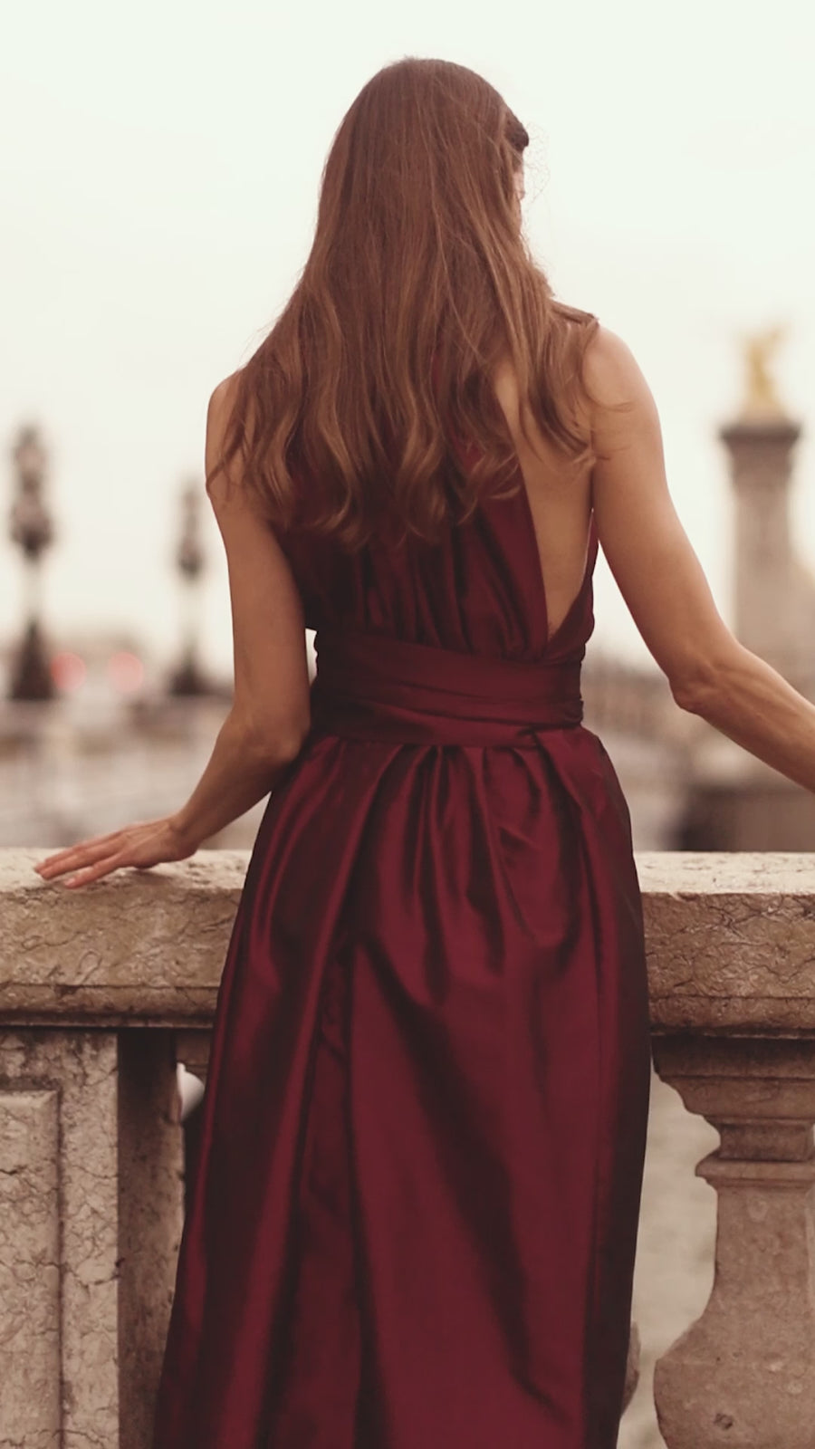 Bordeaux Taffeta Cadeau Dress