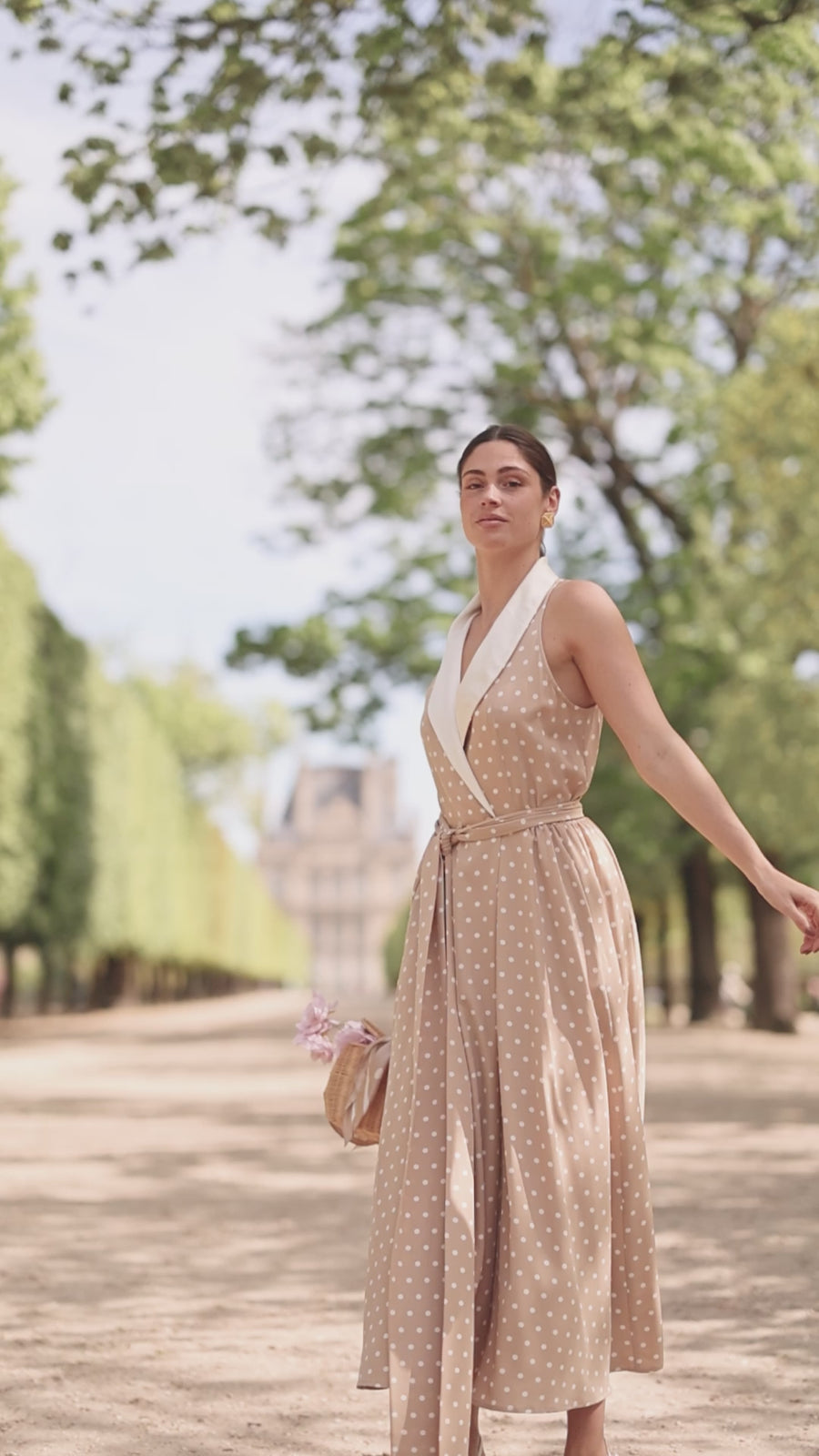 Cream Polka Dot Tuxedo Dress – Audrey Leighton Paris