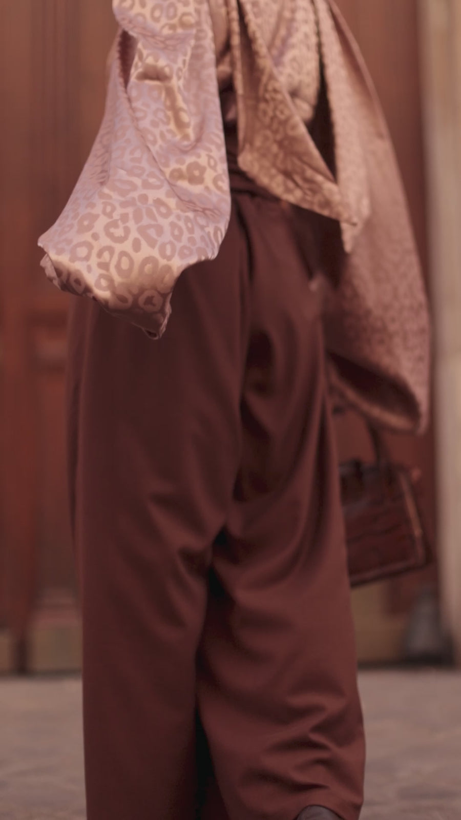 Brown Tailored Wrap Trousers
