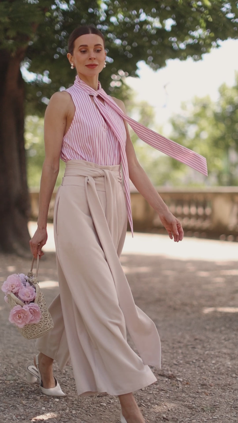Pink Stripe Marquise Blouse