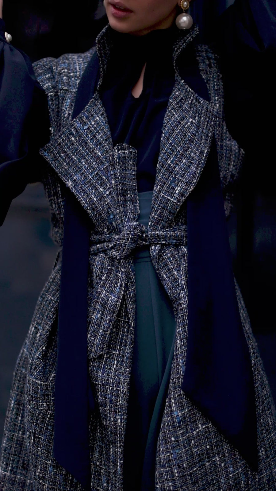 Blue Tweed French Trench