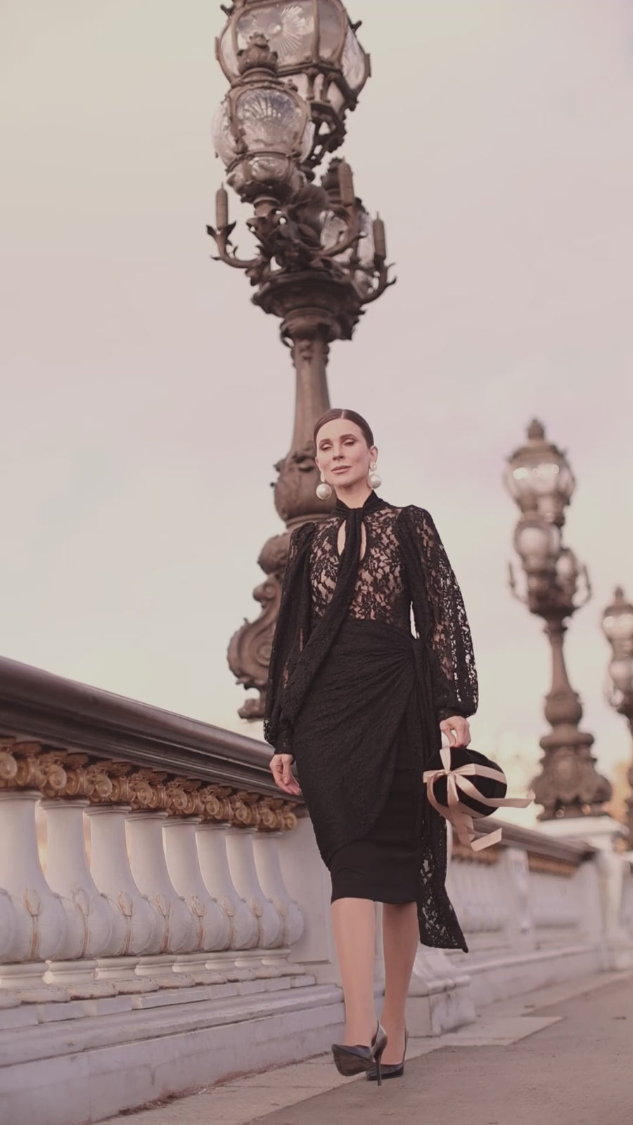 Baroque Lace Wrap Dress