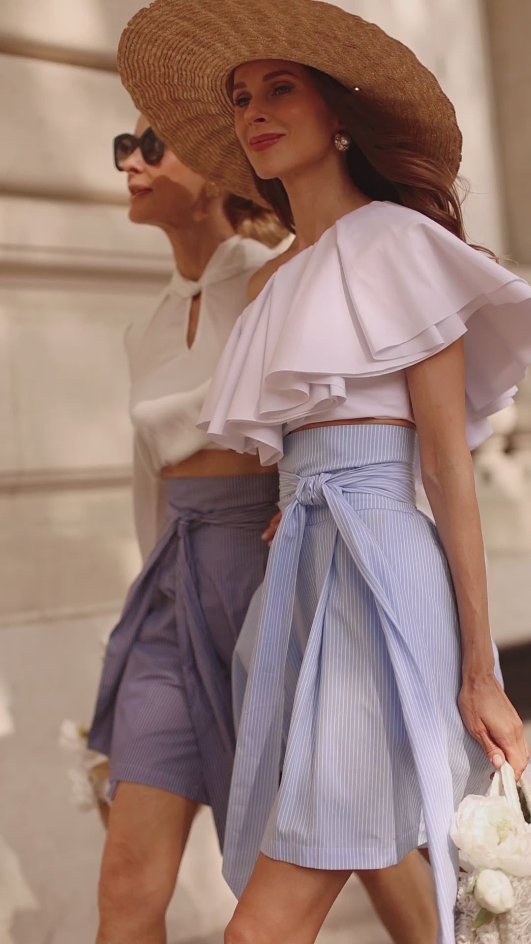 French Light Stripe Wrap Shorts – Audrey Leighton Paris