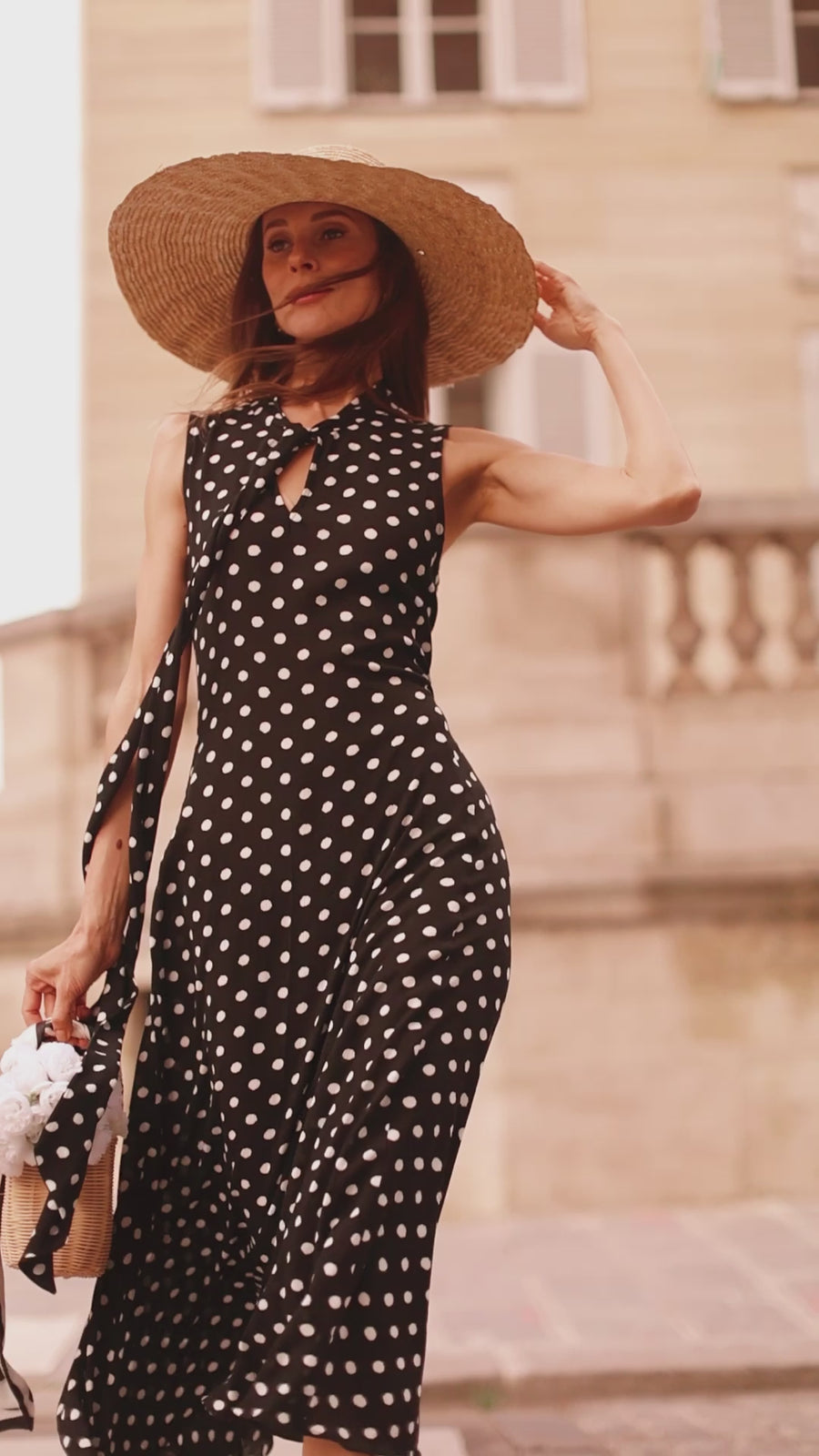 Polka Dot Tailored Tie Dress