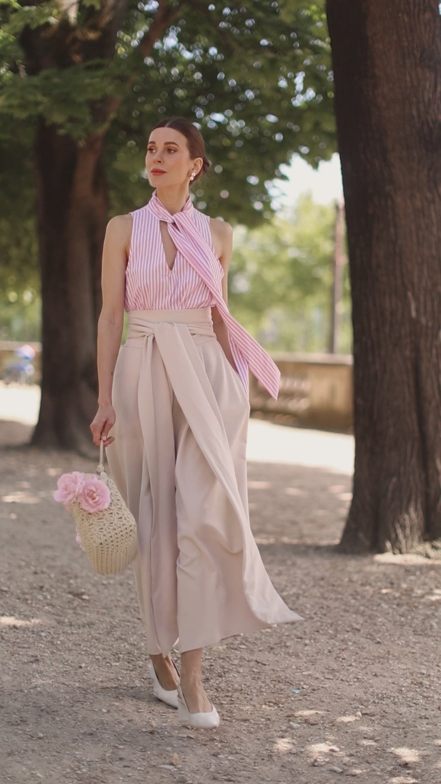 Pink Stripe Marquise Blouse