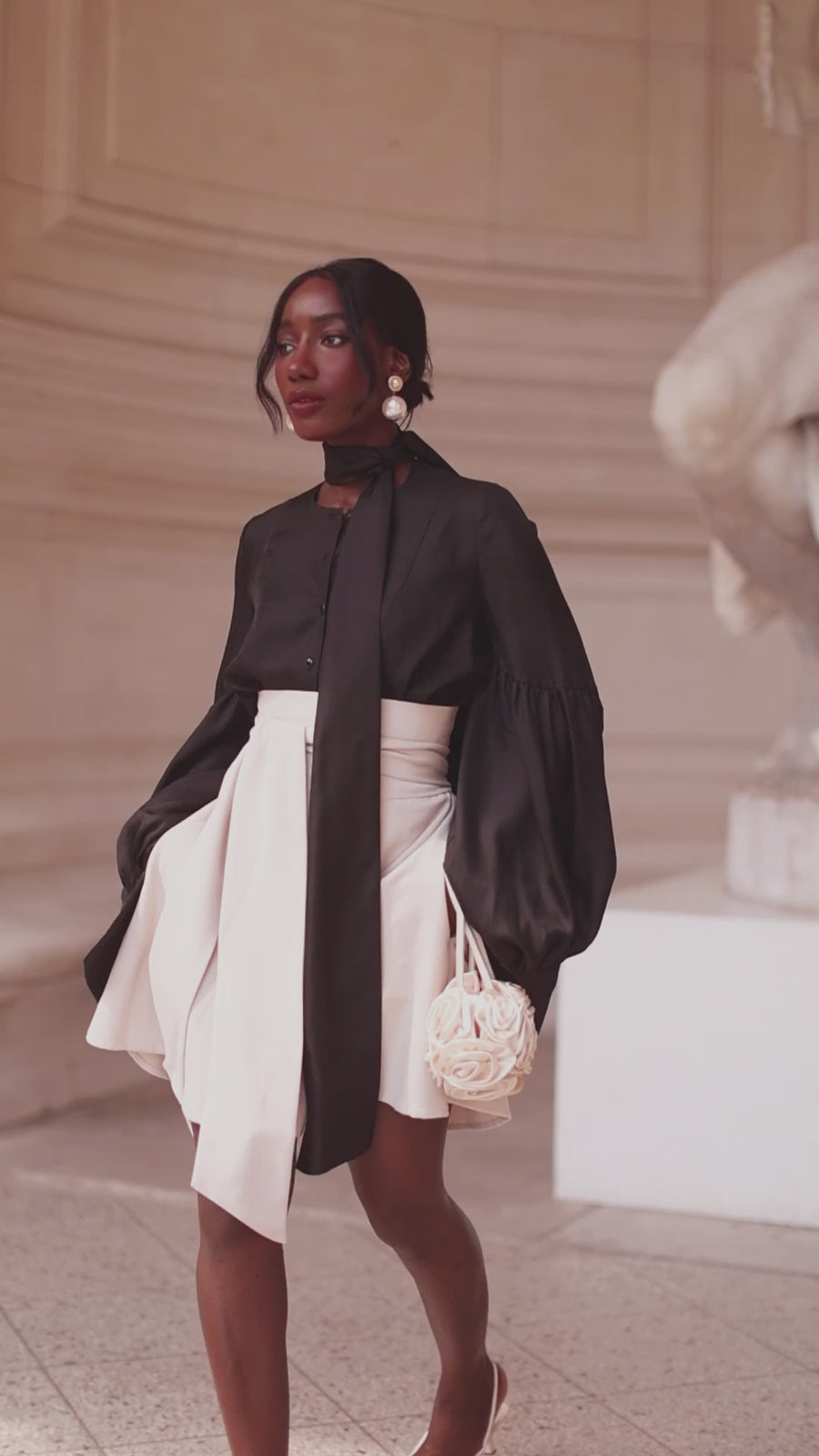 Black Foulard Silk Blouse