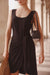  Black Sleeveless Wrap Dress 