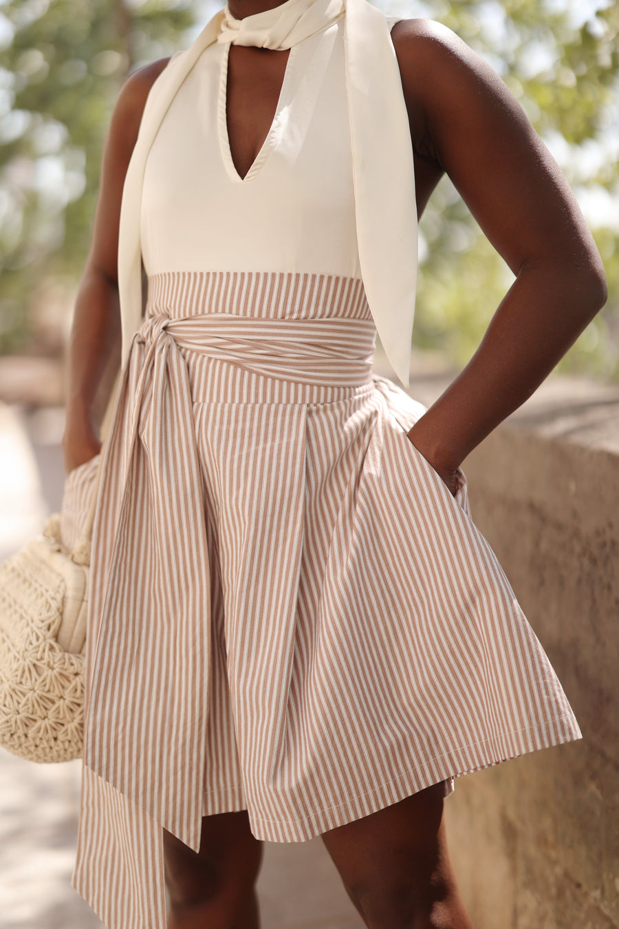Brown French Stripe Wrap Shorts – Audrey Leighton Paris