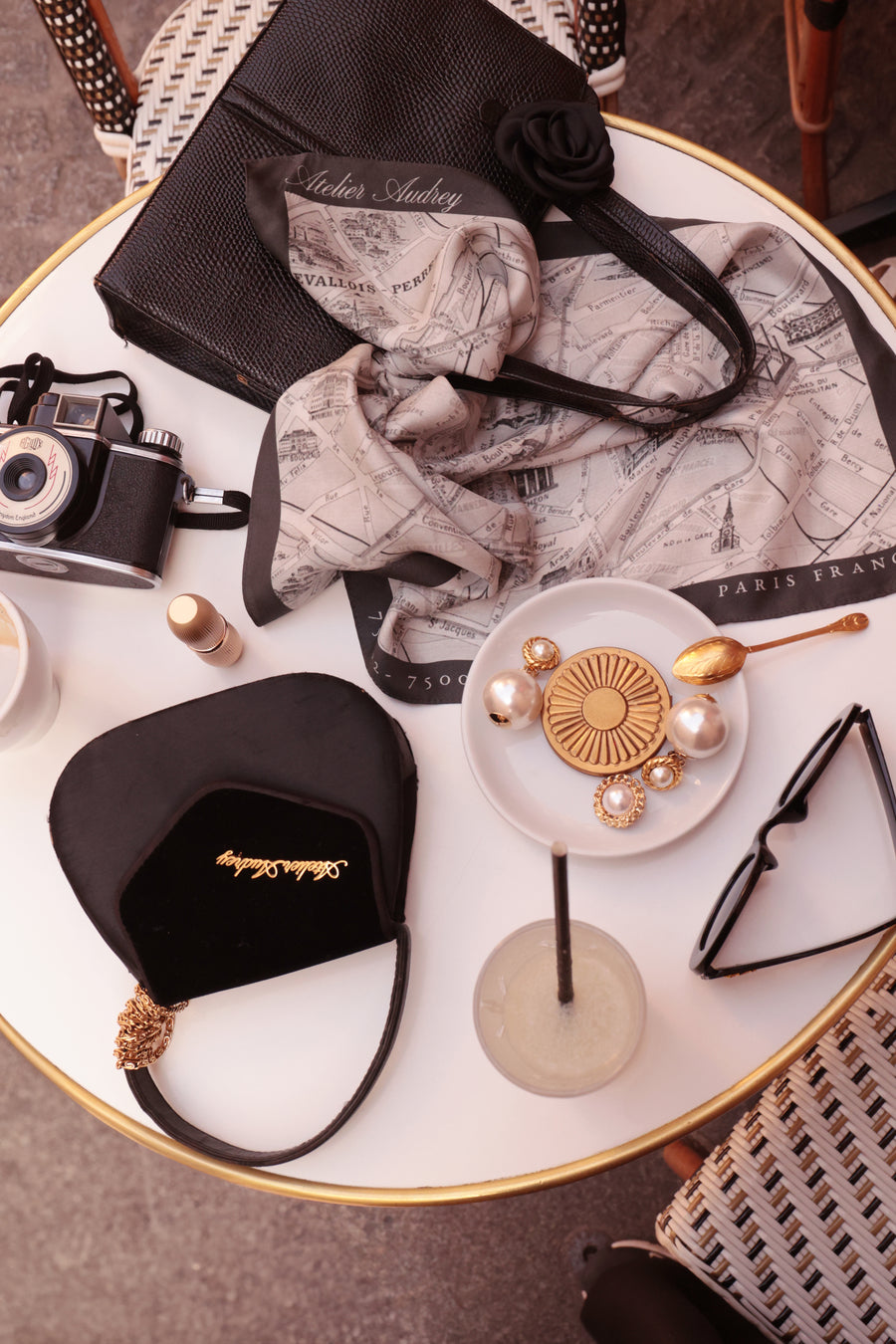 Paris Silk Scarf & Brooch Set