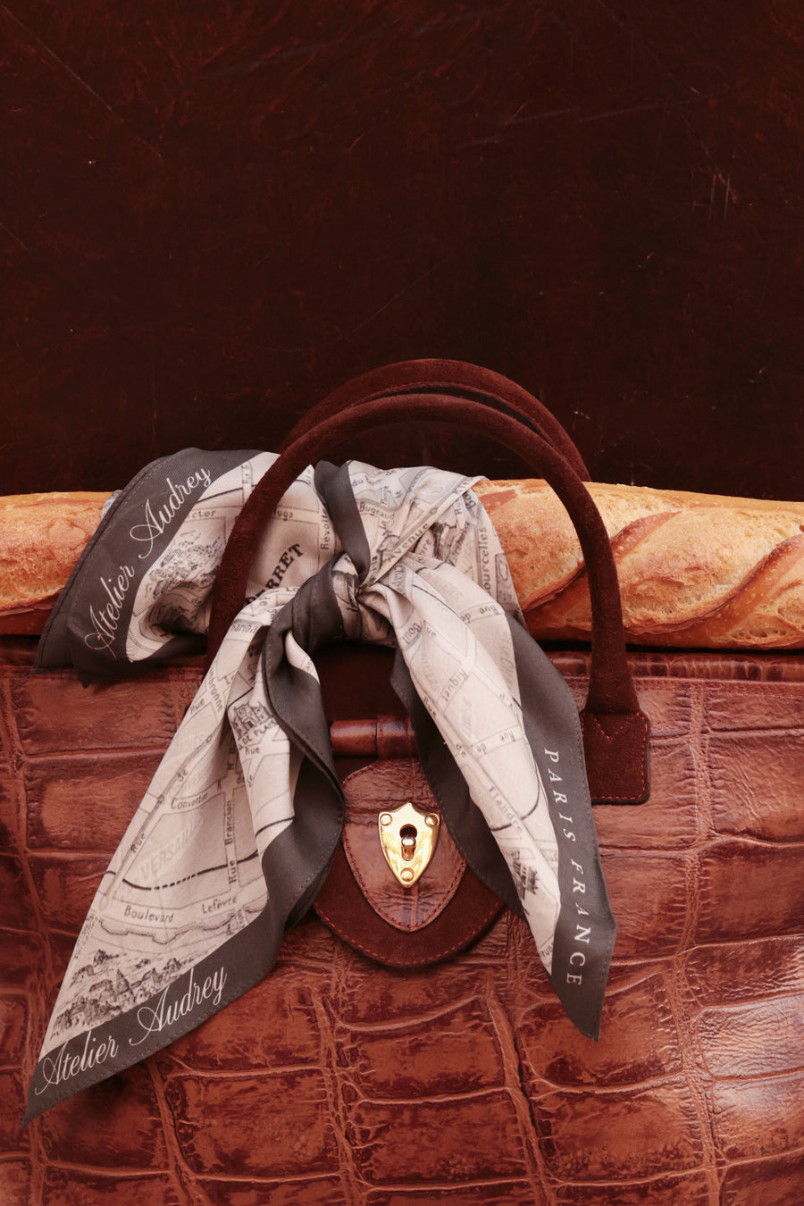 Paris Silk Scarf & Brooch Set
