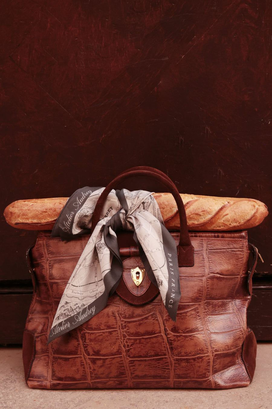 Paris Silk Scarf & Brooch Set