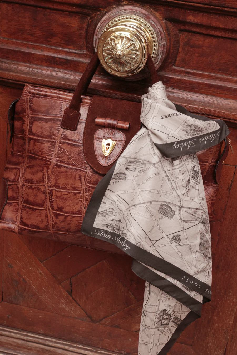 Paris Silk Scarf & Brooch Set
