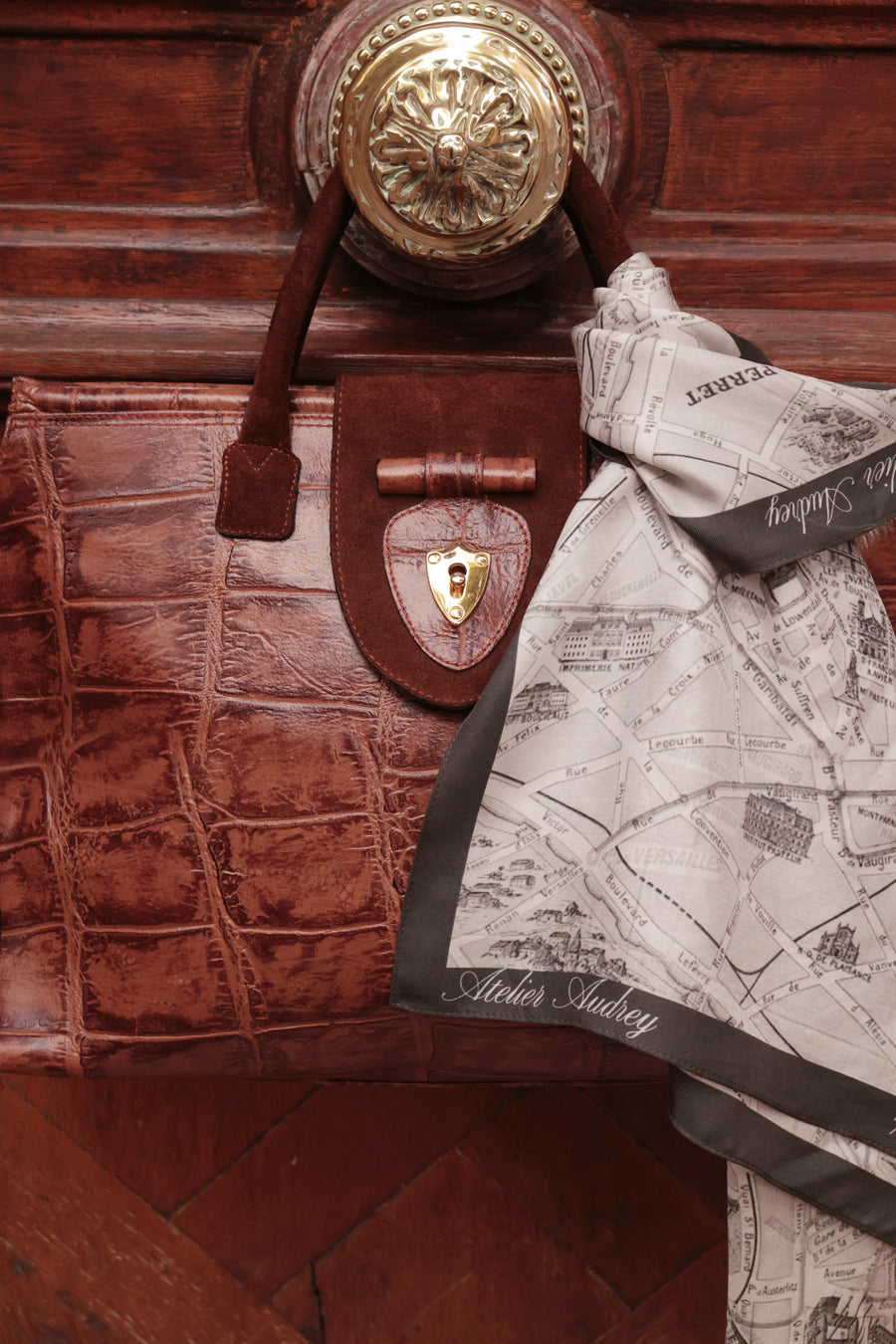 Paris Silk Scarf & Brooch Set