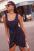  Navy Sleeveless Wrap Dress 