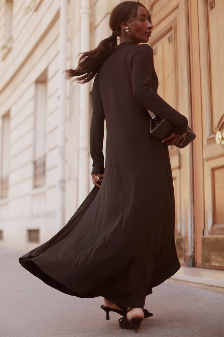 Black Turtleneck Swing Dress
