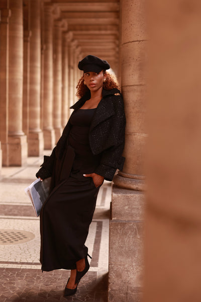 Boxy Black Tweed Jacket – Audrey Leighton Paris
