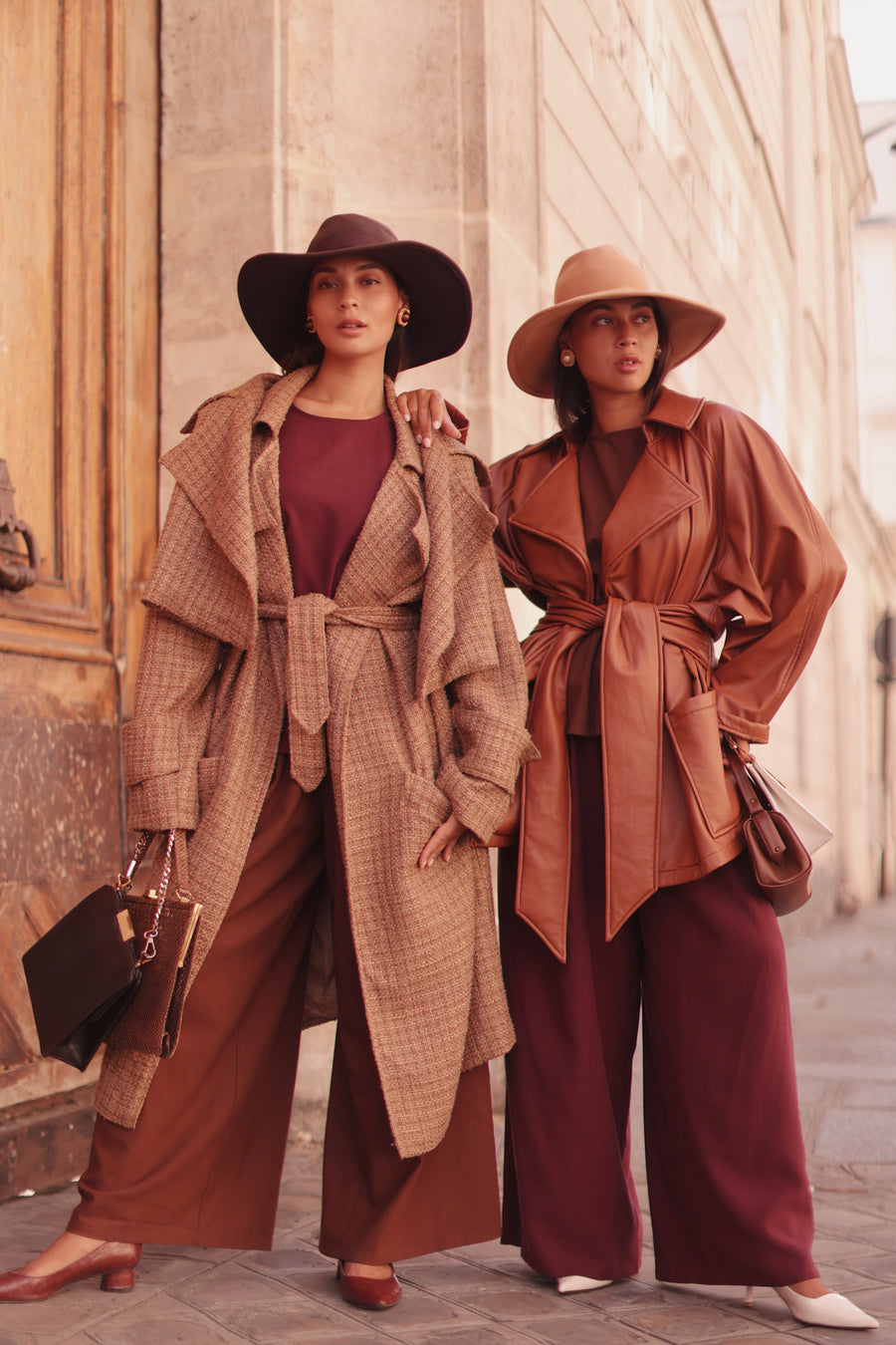 Camel Tweed French Trench