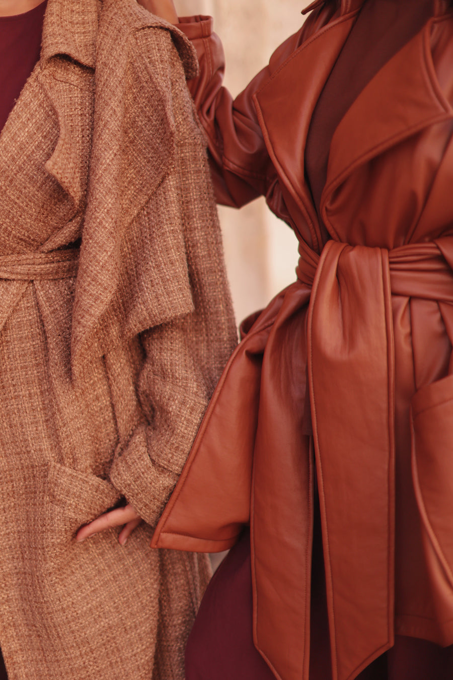 Camel Tweed French Trench
