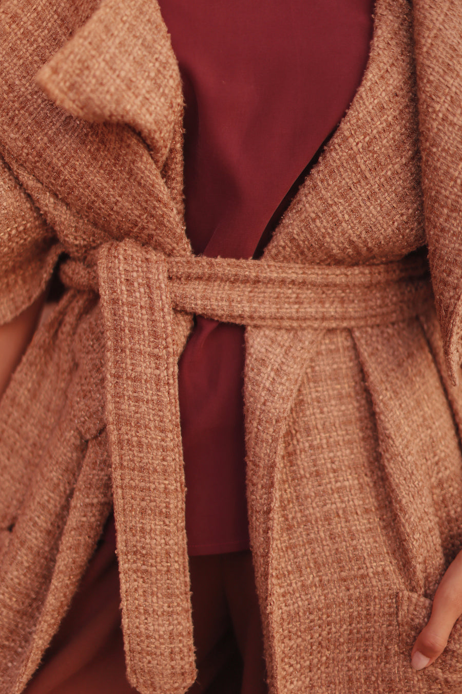 Camel Tweed French Trench