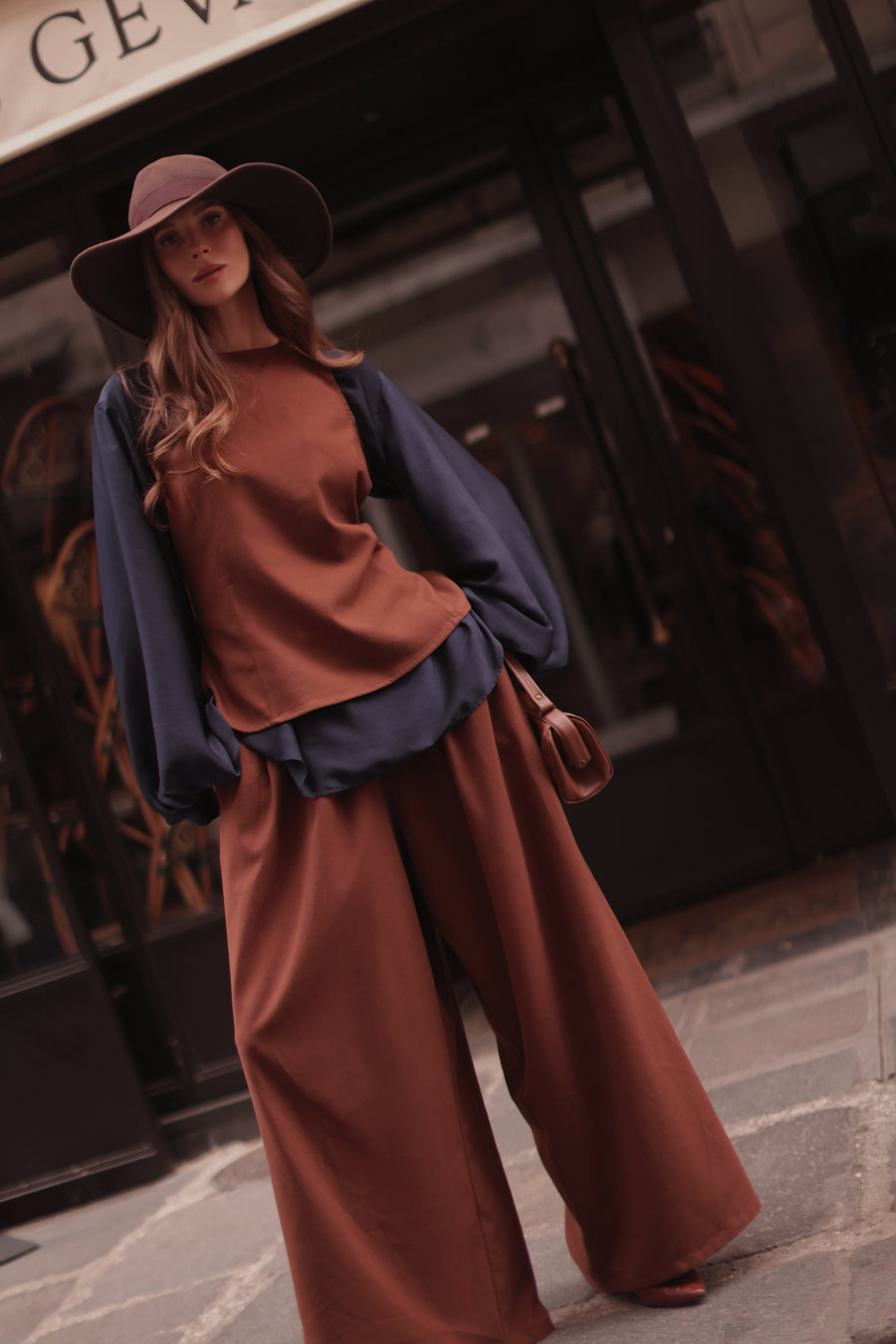 Navy Valois Blouse