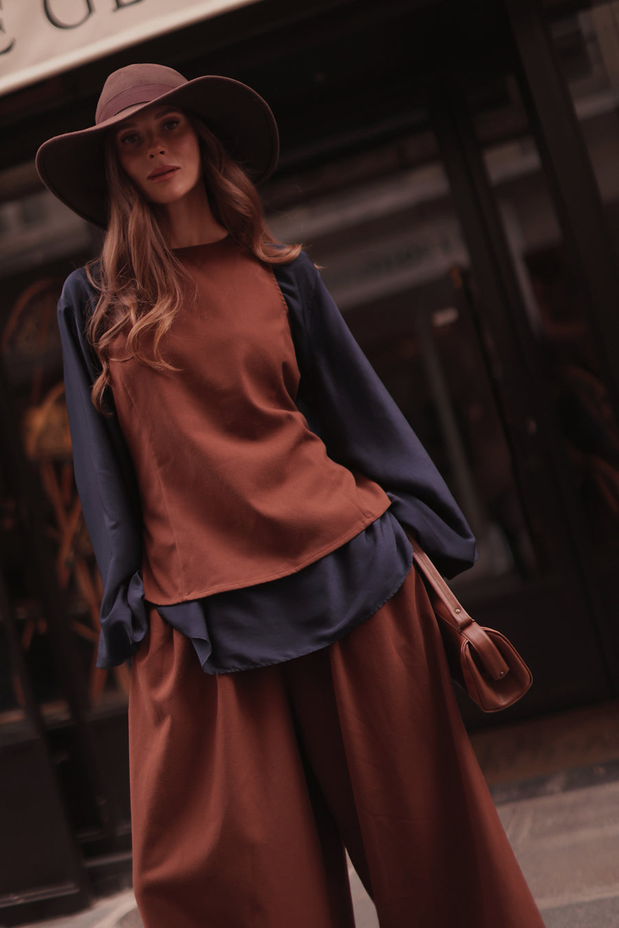 Navy Valois Blouse