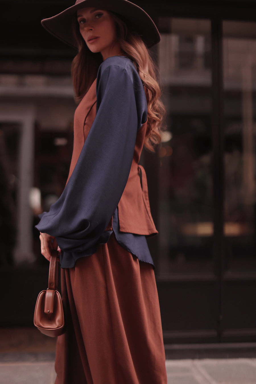 Navy Valois Blouse