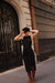 Black Midi Wrap Dress