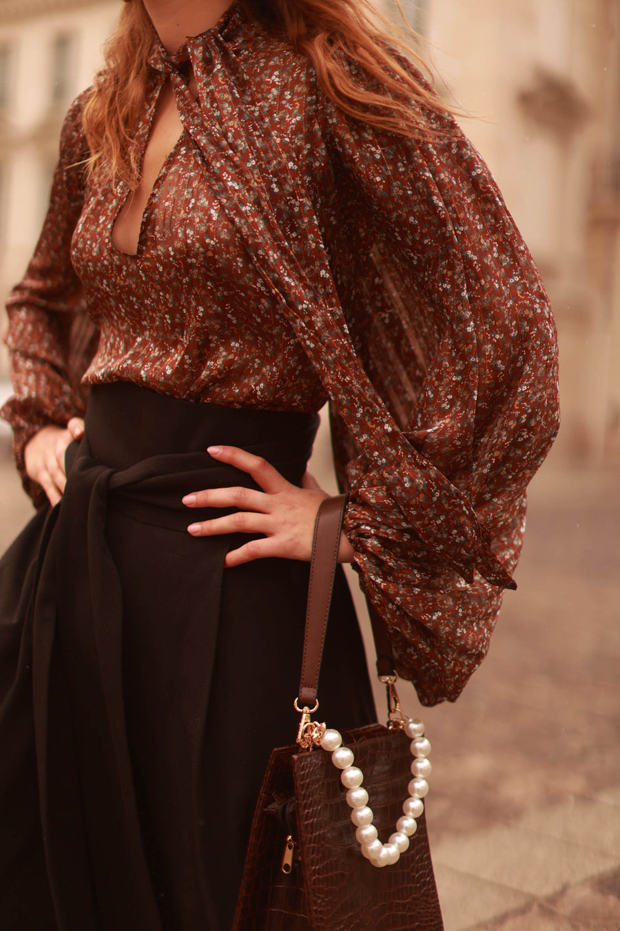 Winter Floral Rococo Blouse