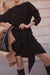 Classic Round Neck Black Wrap Dress