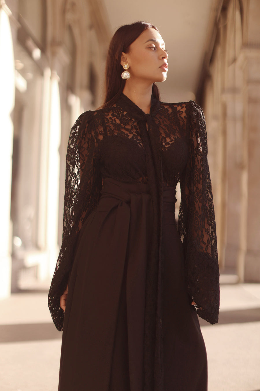 Black Lace Baroque Blouse