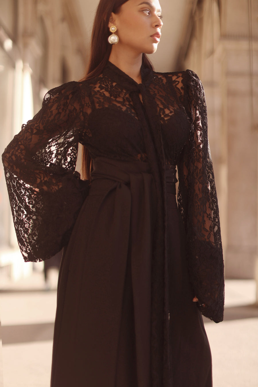 Black Lace Baroque Blouse