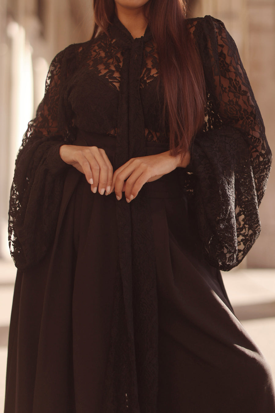 Black Lace Baroque Blouse