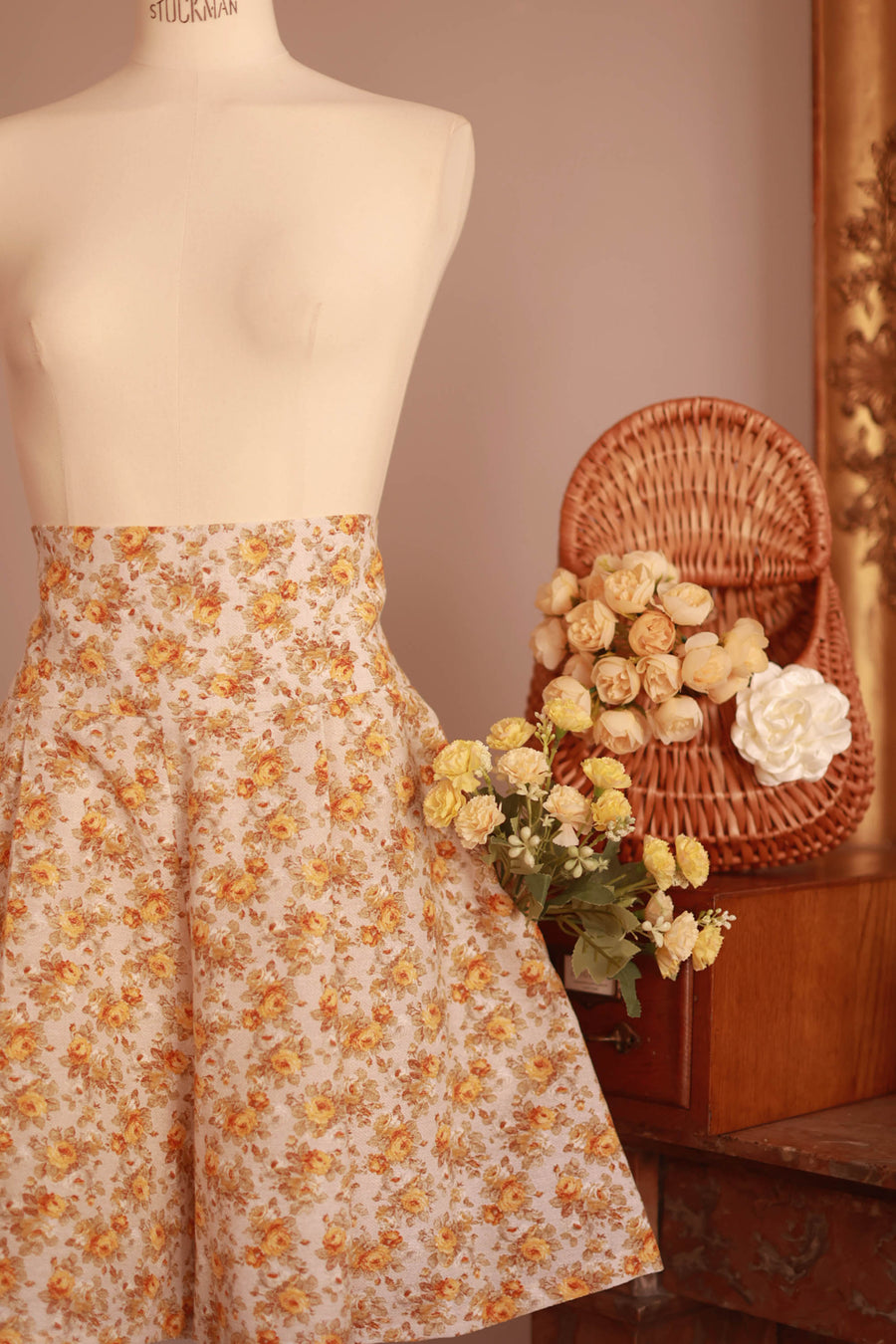 Yellow Floral Tailored Shorts