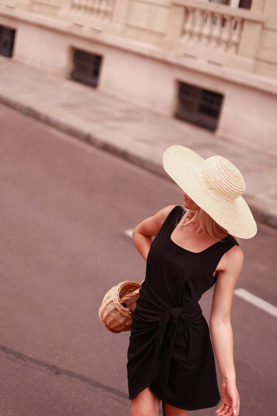 Black Sleeveless Wrap Dress