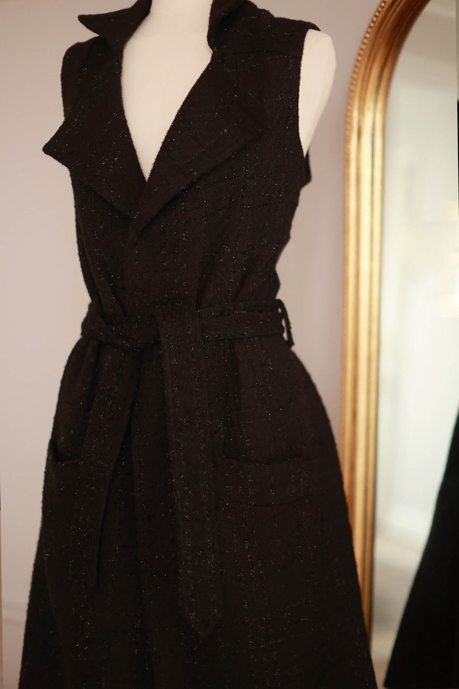 Signature Black Tweed French Trench