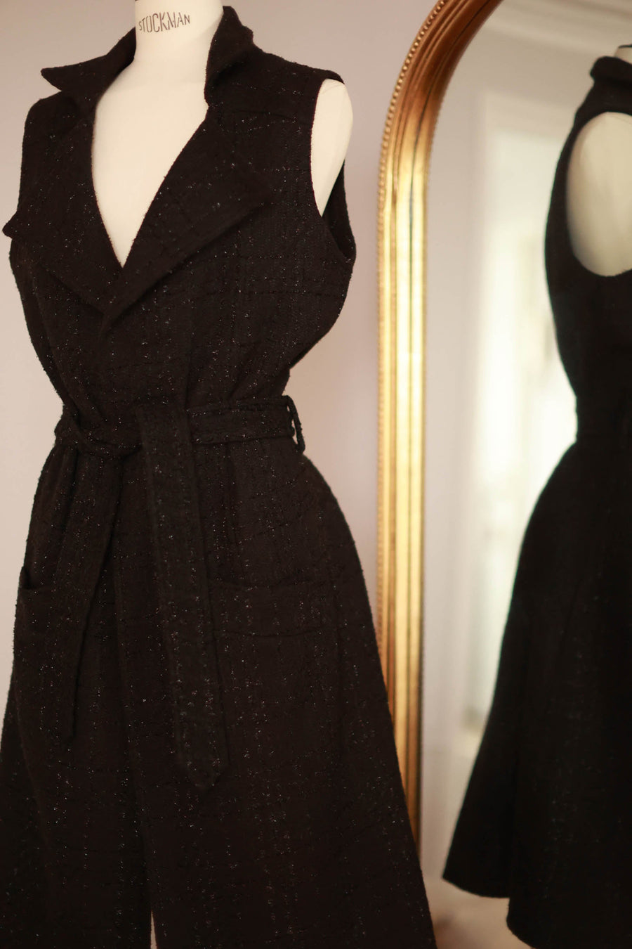 Signature Black Tweed French Trench