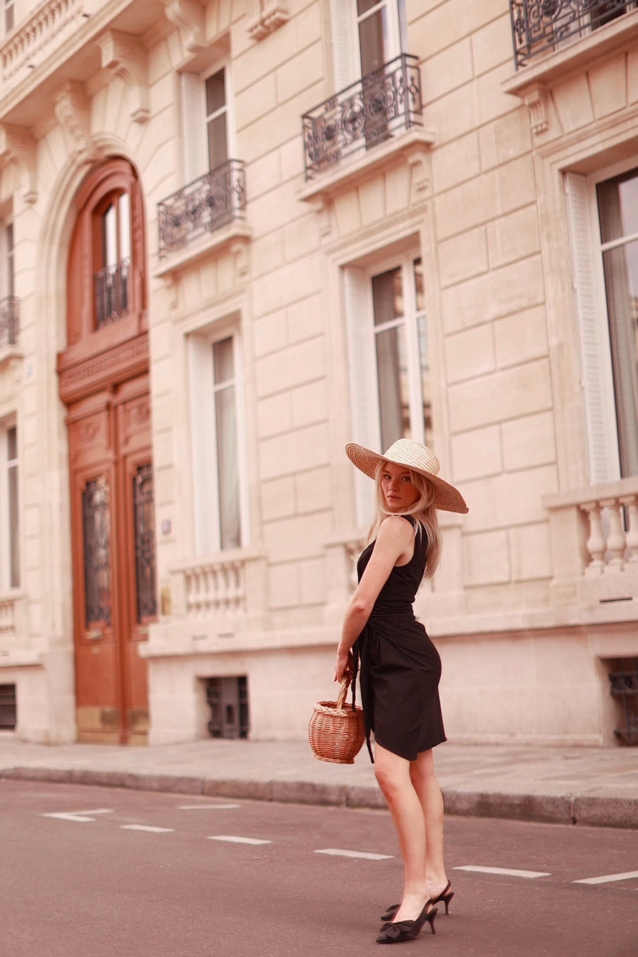 Black Sleeveless Wrap Dress